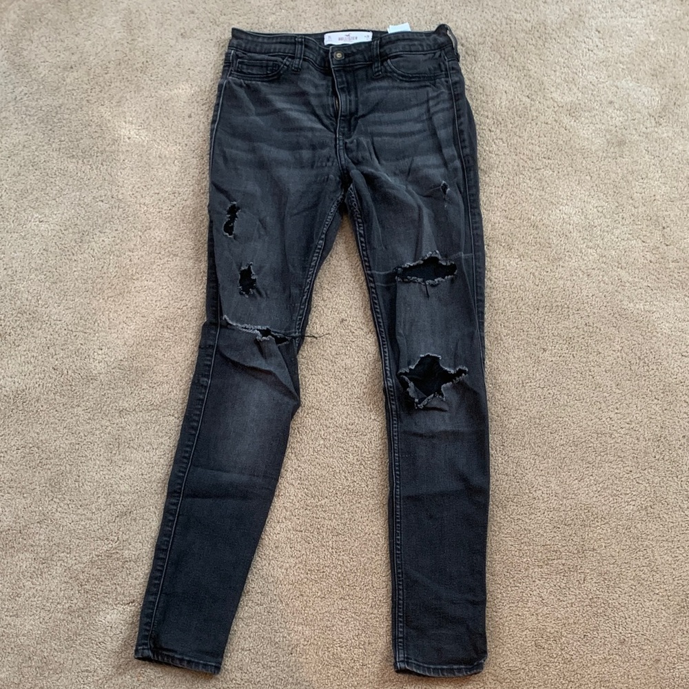 Hollister Black Distressed Skinny Jeans